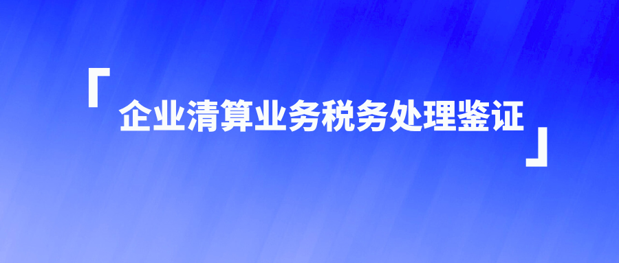 企业清算业务税务处理鉴证